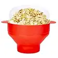 Original Silicone Microwave Popcorn Popper, Entemah BPA Free Kitchen Popcorn Maker Collapsible Bowl, Microwaveable Popcorn Popper with Lid and Handles Popcorn Bowl UK