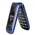 uleway GSM Telefono Cellulare per Anziani,Flip Telefoni Cellulari Tasti Grandi,Volume alto,Funzione SOS, 2.4"+1.77" Doppio display,Pantalla 2.4(Blu)…