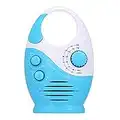 WHCQ la Radio Impermeabile Doccia, 3 V, 0.5 W, Doccia con Volume Regolabile, Altoparlante Chiave AM-FM, Altoparlanti Bagno-Doccia, Radio Senza Fili con Manico Superiore,Blu