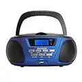 Aiwa BBTU-300BL Reproductor de CD Portátil, Radio CD (Radio FM, tecnología Hyperbass, Entrada de Audio, Bluetooth, USB). Edición para niños y niñas. Color: Azul