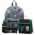 Minecraft Kids Backpack 4 Piece Set, Grey, One Size, Rucksack Backpacks