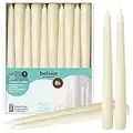 BOLSIUS 30 Count Household Ivory Taper Candles - 10 Inches - Premium European Quality - 8 Burn Hours - Bulk Pack Unscented Dripless and Smokeless Home Décor, Restaurant, Wedding, & Party Candlesticks