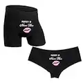 Property Of Underwear, Personalized Couples Underwear, Black Boxer Briefs and Bikinis, Set of 2