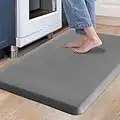 Carvapet Non Slip Kitchen Mat Anti Fatigue Standing Mats Cushioned Comfort Kitchen Floor Mats PVC Waterproof Runner Rug for Standing Desk, Kitchen, Office(Grey,17"x28")