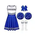 Girls Cheerleader Costume Outfit Set Fancy Dress for Halloween Party Birthday (7 to 8 years old)