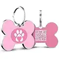 DISONTAG Placas para Perros QR Etiqueta de identificación Personalizadas Online - Pet Pass Quick Show Vacunas para Mascotas y Protección de la Privacidad (28*42mm)