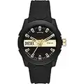 Diesel Watch for Men Double Up, Three Hand Movement, 43 mm Black Nylon Case with a Silicone Strap, DZ1997