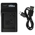 vhbw Caricabatterie USB compatibile con Panasonic Lumix DMC-TZ90, DMC-TZ96, DMC-TZ100, DMC-GX9 batteria fotocamera, Camcorder, Action Cam