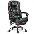 Blisswood Brown Executive Office Chair For Home, 8 Point Massage Office Chair With Footrest & Lumbar Support, Computer Desk Chairs Swivel Recliner Chair For Home Office…