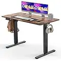 SMUG Standing Desk, 48 x 24 in Electric Height Adjustable Computer Desk Home Office Desks Sit Stand up Desk Computer Table with Memory Controller/Headphone Hook, Rustic Brown