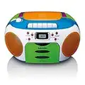 Lenco SCD-971 - Radio Infantil con Reproductor de CD y Reproductor de CD (Reproductor de Casete, Altavoz estéreo, Conector para Auriculares, Memoria de Pista), Multicolor