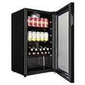 Cookology BC96BK Under-Counter Fridge, 93 Litre Beer, Wine and Drinks Fridge with Adjustable Temperature Control, LED Light, Suitable for Cans and Bottles, Energy Efficient - in Black