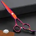 Professional Hairdressing Scissors Stainless Steel Barber Hair Cutting Scissors Straight Scissors Salon Tools for Mother Father Friends' Gifts(PURPLE-01)