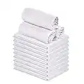 TALVANIA Flour Sack Towels – White Kitchen Dish Towels – 12 Pack – 28 x 28 Inches – Soft Absorbent Tea Towel – 100% Cotton Ring Spun Bar Towels – Lint Free