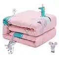 Sivio Coperta ponderata per bambini adolescenti (3,2 kg, 105 x 150 cm), coperta pesante in 100% cotone naturale con perline di vetro sicure, riduce l'ansia, l'insonnia, il topo rosa