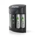 Energizer Battery Charger, Recharge Pro, for AAA and AA Batteries (4x AA Rechargeable Batteries Included)