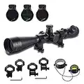 FOCUHUNTER Ottica Optics Scope 3.5-10X50mm Telemetro Rapido Rosso Illuminato Reticolo Mirino con 20mm/11mm Mount Rings