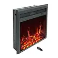 C-Hopetree Electric Fire Insert, Portable Freestanding Fireplace Heater with Remote and Thermostat, 81cm Wide