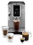 De’Longhi Dinamica Fully Automatic Coffee & Espresso Machine, Iced-Coffee, Premium Adjustable Frother, Burr Grinder + Descaling Solution, Cleaning Brush & Ice Cube Tray, Stainless Steel, ECAM35025SB