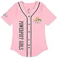 Powerpuff Girls Damen Baseballtrikot – Powerpuff Mesh Button Down Baseball Trikot – Blüte Bubble und Buttercup Shirt, Pink, X-Groß