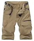 KEFITEVD Men's Quick Dry Climbing Shorts Cargo Pants Breathable Wear Resistant Hiking Capris Khaki,40