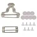 Trimming Shop Lot de 2 boucles de salopette 40 mm avec curseur rectangulaire Tri-Glide et boutons sans couture pour jarretelles, salopettes, bretelles, combinaisons, argent,