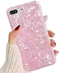 Hishiny Custodia iPhone 7 Plus, Cover iPhone 8 Plus, [Trama di Conchiglie] Custodia Protezione in Morbida Silicone TPU [Anticaduta, Antiscivolo] Case per iPhone 7 Plus/8 Plus (Rosa)