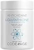 Codeage Liposomal Glutathione 500mg - Antioxidant Complex - Setria Reduced L-Glutathione Supplement - Vegan, Non-GMO - 60 Capsules