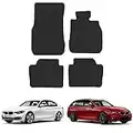 Car Mats for BMW 3 Series (2012-2019) [F30/F31] Tailored Fit Rubber Floor Mat Set Accessory Black Custom Fitted 4 Pieces - Anti-Slip Backing, Heavy Duty & Waterproof