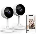 Little elf Camera 2 Pack, [2022 New] Indoor Security Camera Wireless for Pet/Elder/Baby Monitor, Pet Camera with Night Vision, Human Motion Detection, 2-Way Audio, WiFi Camera Work with Alexa