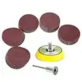 Bestgle 50pcs 2 Inch/50mm Sanding Discs Pad Sander Disk Kit with 1/8 Inch Shank Abrasive Polish Pad Plate 60/80/ 120/150/ 180 Grit Paper for Drill Grinder Rotary Tools