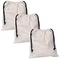 Dust Bags for Handbags - 3 Pack Flannel Duster Bags, Large Cotton Fabric Storage Pouches with Drawstring Closure for Shoes, Purses, Travel, Packing, Luggage Organizer, Home Storage, Dust Proof Covers - 11x11.5