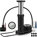 Bike Pump Mini, Automoness Bicycle Floor Pump with Pressure Gauge, Hand/Foot Activated,Presta & Schrader Valve Bike Tire Air Pump 160psi for Bikes Electric Bicycles Motorcycles Basketballs Balls