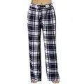 Pantalon de pyjama pour femme à carreaux imprimé plaid en coton pantalon de détente décontracté pantalon de pyjama baggy vêtements de nuit pantalon avec poches, 01 - Blanc, S