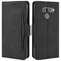 HualuBro Funda para LG Q60 / LG K50, Funda Libro de Premium PU Cuero con Ranura para Tarjetas y Billetera Flip Cover Magnético Carcasa para LG Q60 / LG K50 Case, Negro