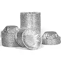 CHSYOO 200 Pieces Disposable Round Aluminum Foil Tray Containers, Tin Foil Trays, Aluminum Foil Muffin Molds, Tray Cakes, Cake Tins, Small Aluminum Foil Cake Pans and Cake Foils, Pastry Mold Cups