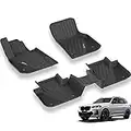 3W Floor Mats Compatible for BMW X3 New 2018-2023, TPE All Weather Custom Fit Floor Liner for BMW X3 30iX3 M40iX3 30eX3M, First and Second Row Full Set Car Mats Black