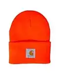 Carhartt Unisex Knit Cuffed Beanie, Brite Orange, OFA