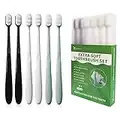 EasyHonor Extra Soft Toothbrush for Sensitive Gums, Micro-Nano Manual Toothbrush with 20000 Soft Floss Bristles 6 Packs(White bristles)