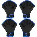 2 Pairs Swimming Aquatic Gloves Hand Swim Training Gloves Pool Swimming Gloves for Men Women Aquatic Fitness Water Resistance Webbed Gloves Water Aerobic Equipment for Adult Exercise, Blue, Black