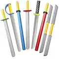 Foam Swords for Kids - 17 Inch Ninja Sword Foam Weapons Toy 8 Pack - Kids Toy Sword Warrior Ninja Samurai Knight Pretend Play Toy Set - Foam Prince Sword Party Supplies Gift Toys for Boys & Girls