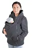 FUN2BEMUM Baby Carrier Cover Babywearing Polar Fleece Jacket Hoodie Sweatshirt, Graphite, S - US6