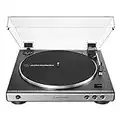 Audio-Technica AT-LP60X-GM Fully Automatic Belt-Drive Stereo Turntable, Gunmetal/Black, Hi-Fi, 2 Speed, Dust Cover, Anti-Resonance, Die-Cast Aluminum Platter