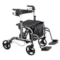 Rollator AnteaMED con appoggiapiedi - Nuovo 2 in 1, rollator e carrozzina