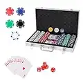 PLAYWUS Casino Poker Chip Set, 300 PCS Poker Chips with Aluminum Case,11.5 Gram Chip with Iron Insert for Texas Holdem Blackjack Gambling