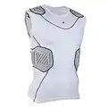 Champro Bull Rush Youth Football Compression Shirt with Integrated Cushion System White, Grey