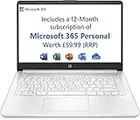 HP Stream Laptop PC 14s-fq0020sa | AMD Athlon 3020e Processor | 4GB RAM | 64GB eMMC | 14 inch HD 16:9 display | Windows 11 Home in S Mode OS | White | Microsoft 365 Personal 12 months included