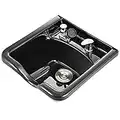 VEVOR Shampoo Bowl Sink ABS Plastic Salon and Spa Hair Sink 19.1x18.5x9.8 inches Beauty Salon Equipment for Hair Stylists (Black)