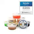 AFH-Webshop TheraPIE Knete | 85 g | Therapie Knetmasse | 8 verschiedene Stärken (8ER-SUPER-SPARSET (alle 8 Widerstände im Set))