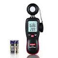 Wintact Digital Illuminance Light Meter Handheld with Thermometer Ambient, Lux Meter Range up to 200,000 Lux, Photometer Light Intensity Sense Test for Garden Indoor Plants LED Grow Light, Photography